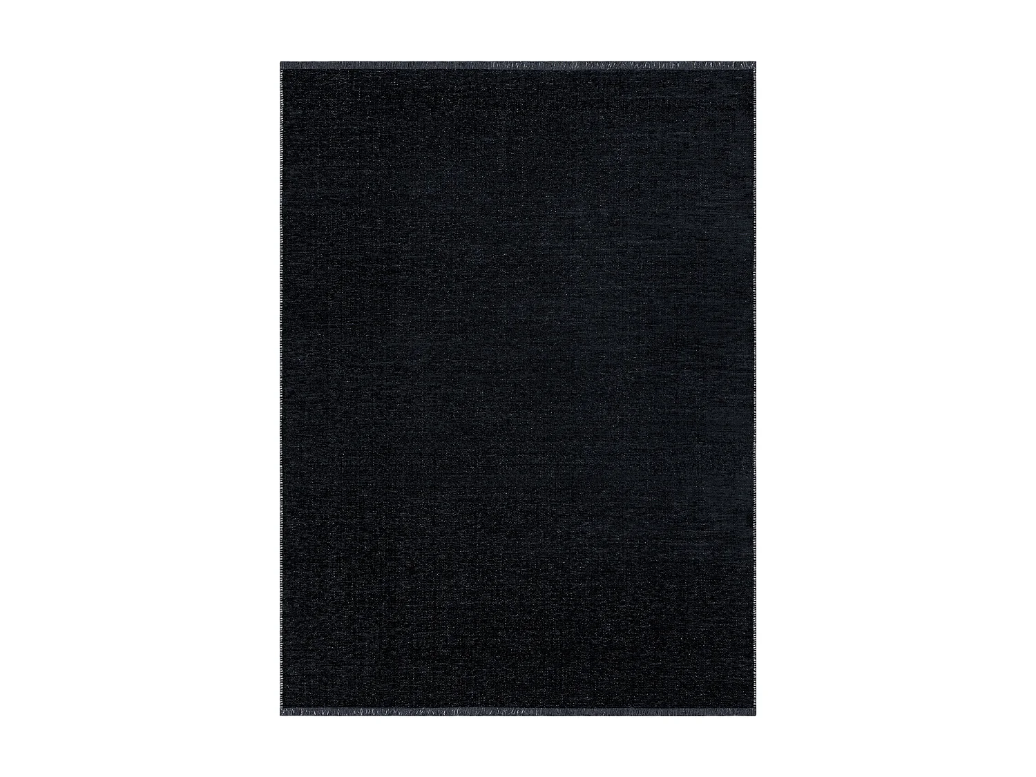 Tapijt FLORENCE 24021 Eenkleurig, glamour, plat geweven, franjes - zwa 118x170 cm