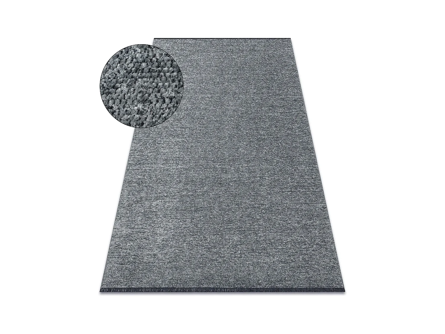 Tapis FLORENCE 24021 Uni, glamour, tissé à plat, franges - gris 118x170 cm