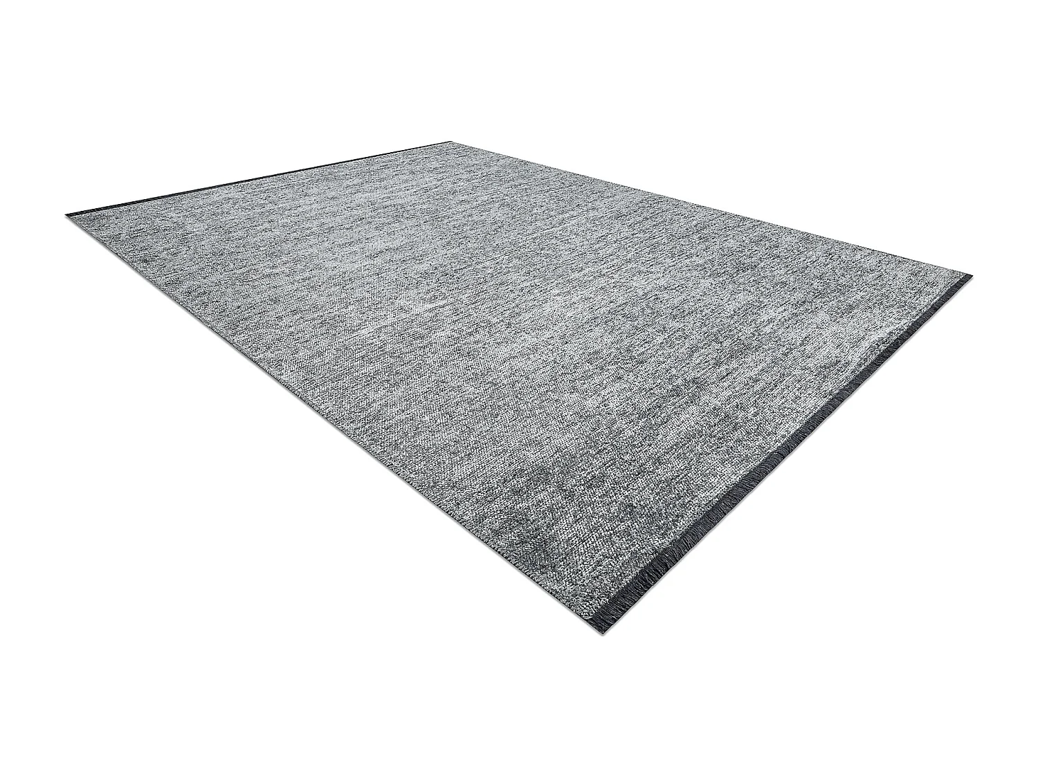 Tapis FLORENCE 24021 Uni, glamour, tissé à plat, franges - gris 118x170 cm