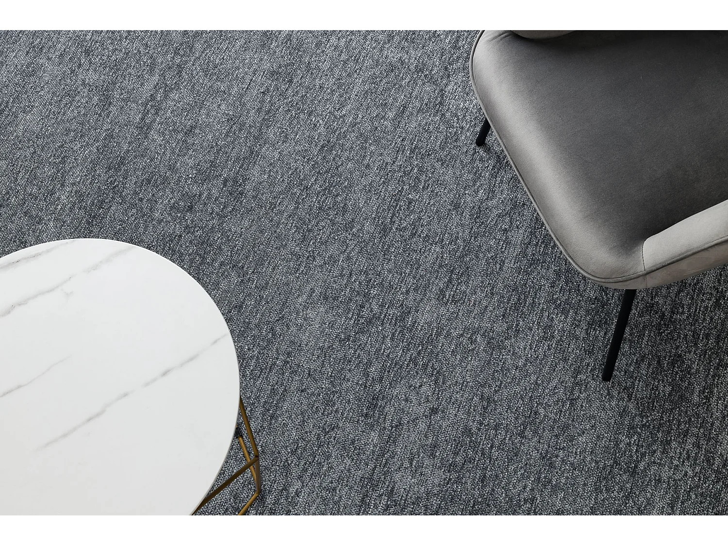 Tapis FLORENCE 24021 Uni, glamour, tissé à plat, franges - gris 118x170 cm