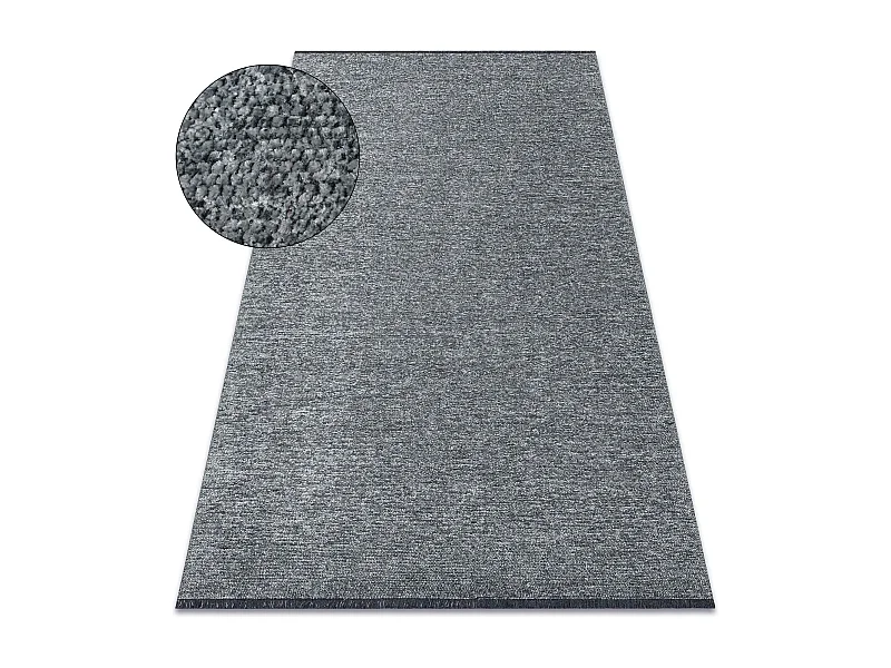 Tapis FLORENCE 24021 Uni, glamour, tissé à plat, franges - gris 118x170 cm