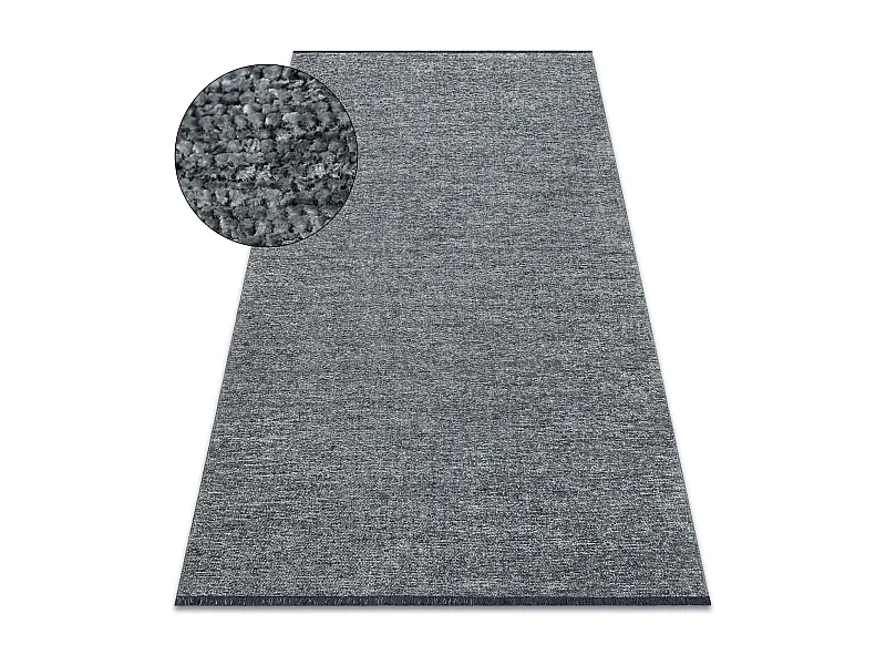Tapis FLORENCE 24021 Uni, glamour, tissé à plat, franges - couleur d 118x170 cm
