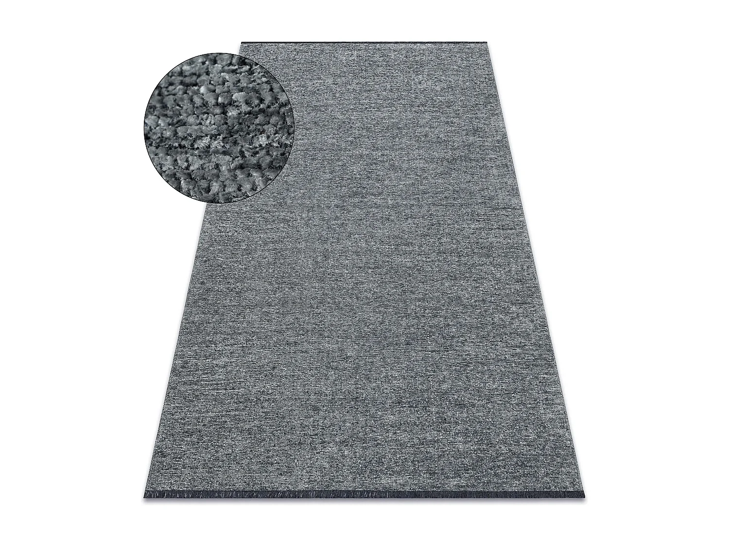 Tapis FLORENCE 24021 Uni, glamour, tissé à plat, franges - couleur d 118x170 cm