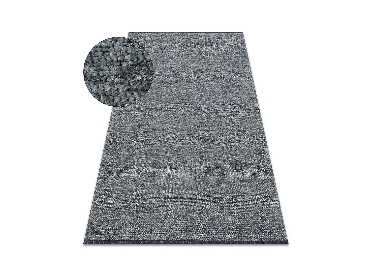 Tapijt FLORENCE 24021 Eenkleurig, glamour, plat geweven, franjes - zee 118x170 cm