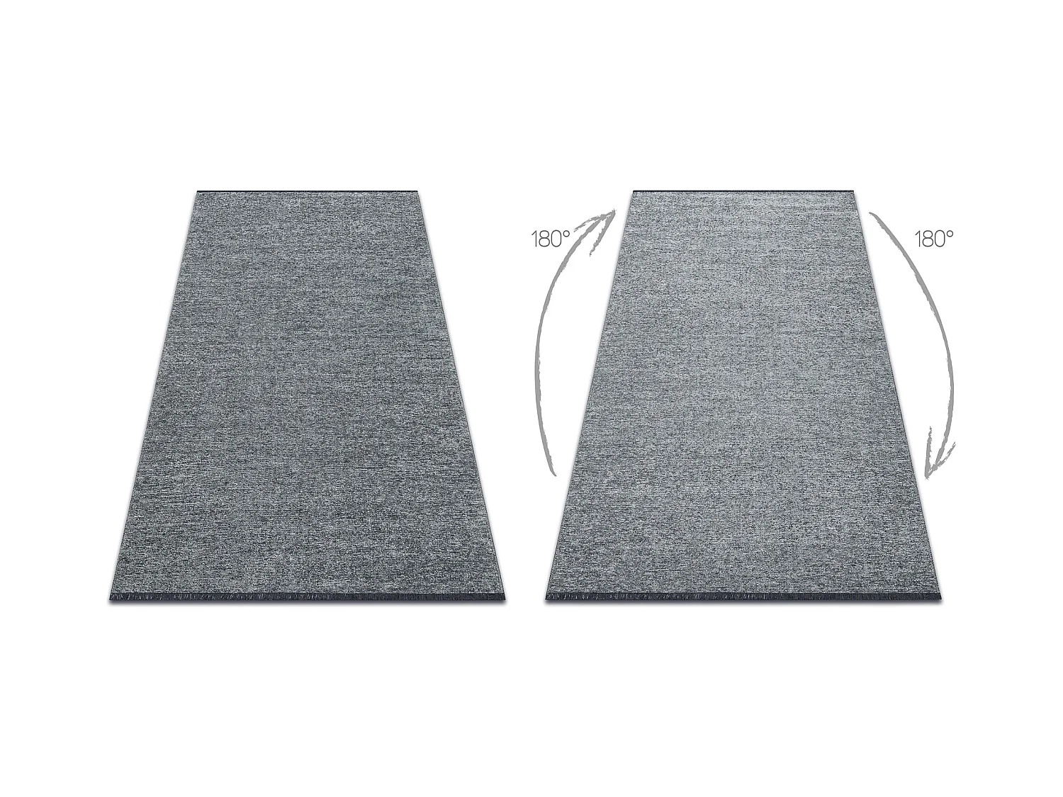 Tapijt FLORENCE 24021 Eenkleurig, glamour, plat geweven, franjes - zee 118x170 cm