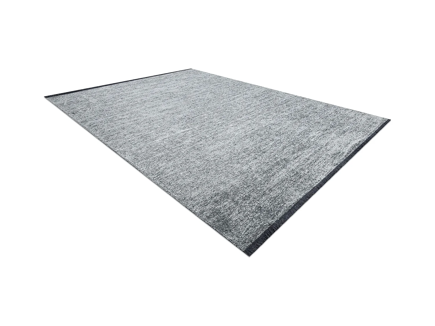 Tapijt FLORENCE 24021 Eenkleurig, glamour, plat geweven, franjes - zee 118x170 cm