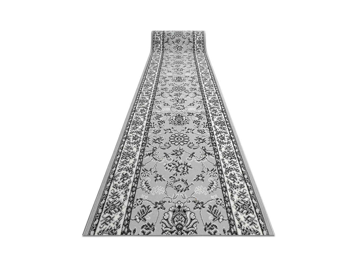TAPIS DE COULOIR BCF MORAD Klasyk classique gris 100x370 cm