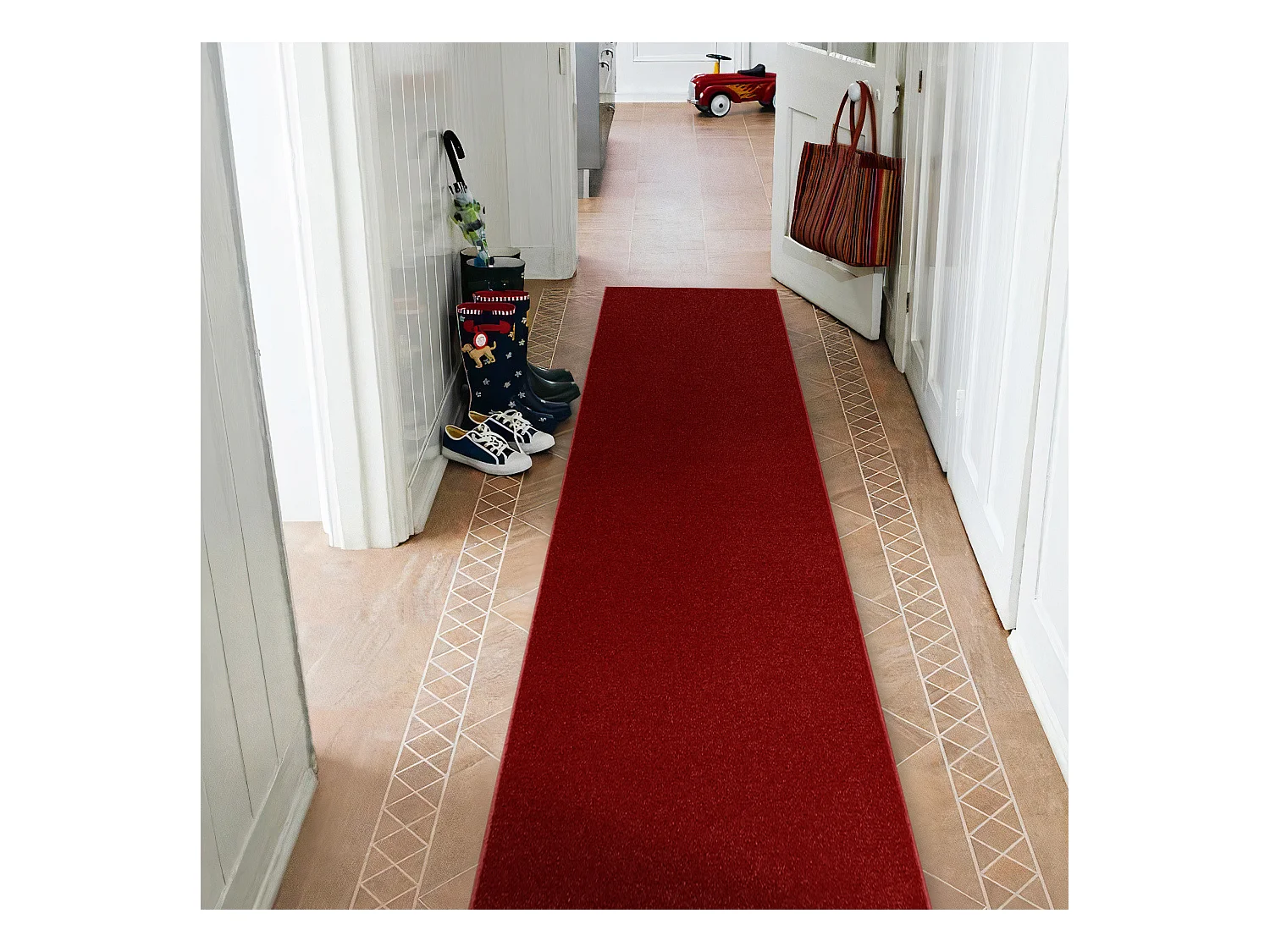 TAPIS DE COULOIR ETON 120 rouge 50x430 cm