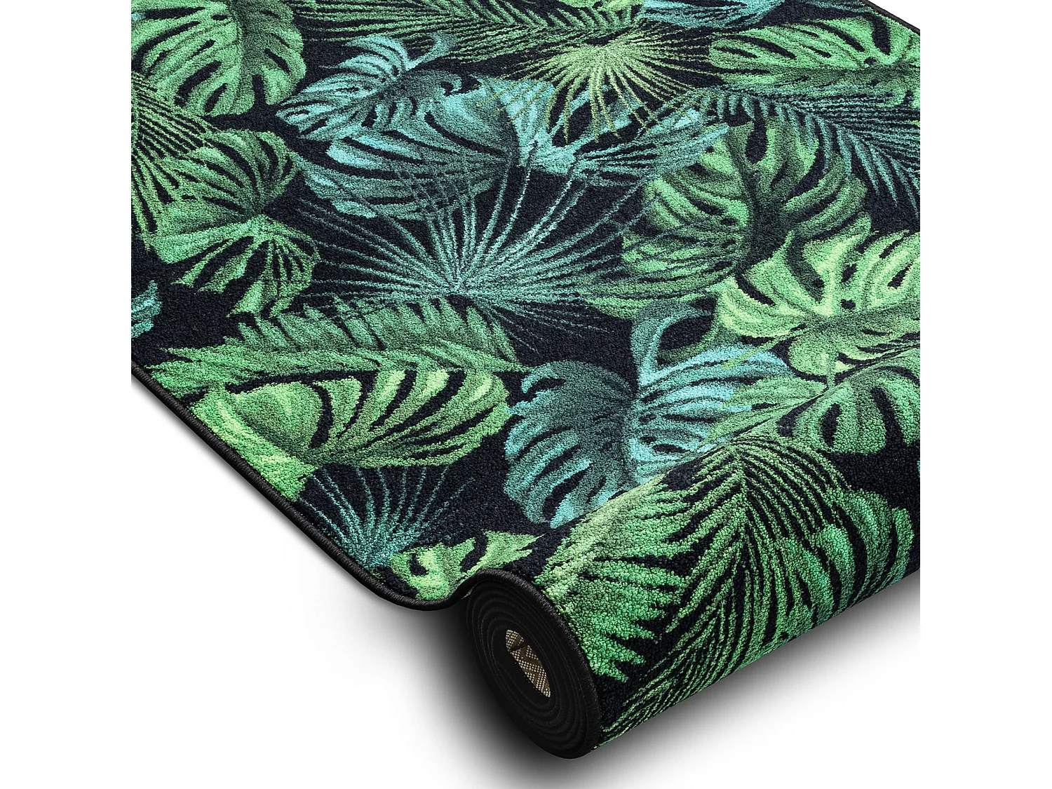 Läufer Antirutsch MONSTERA Laub, Gummi grün 67x850 cm