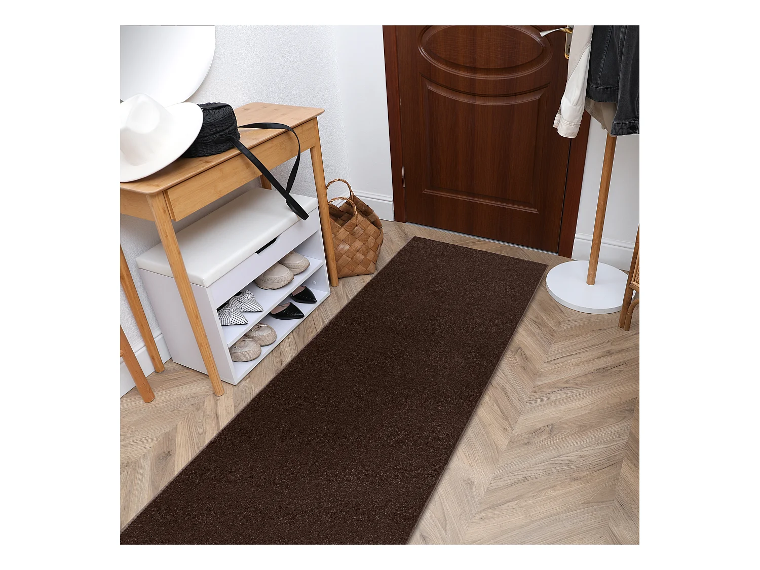 TAPIS DE COULOIR ETON 898 marron 100x330 cm