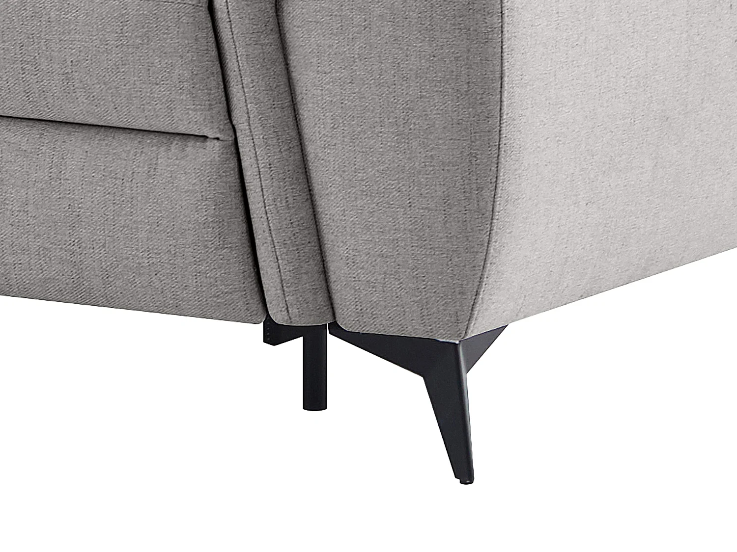 Canapé d'angle gauche relax électrique en tissu chiné gris clair CADILO