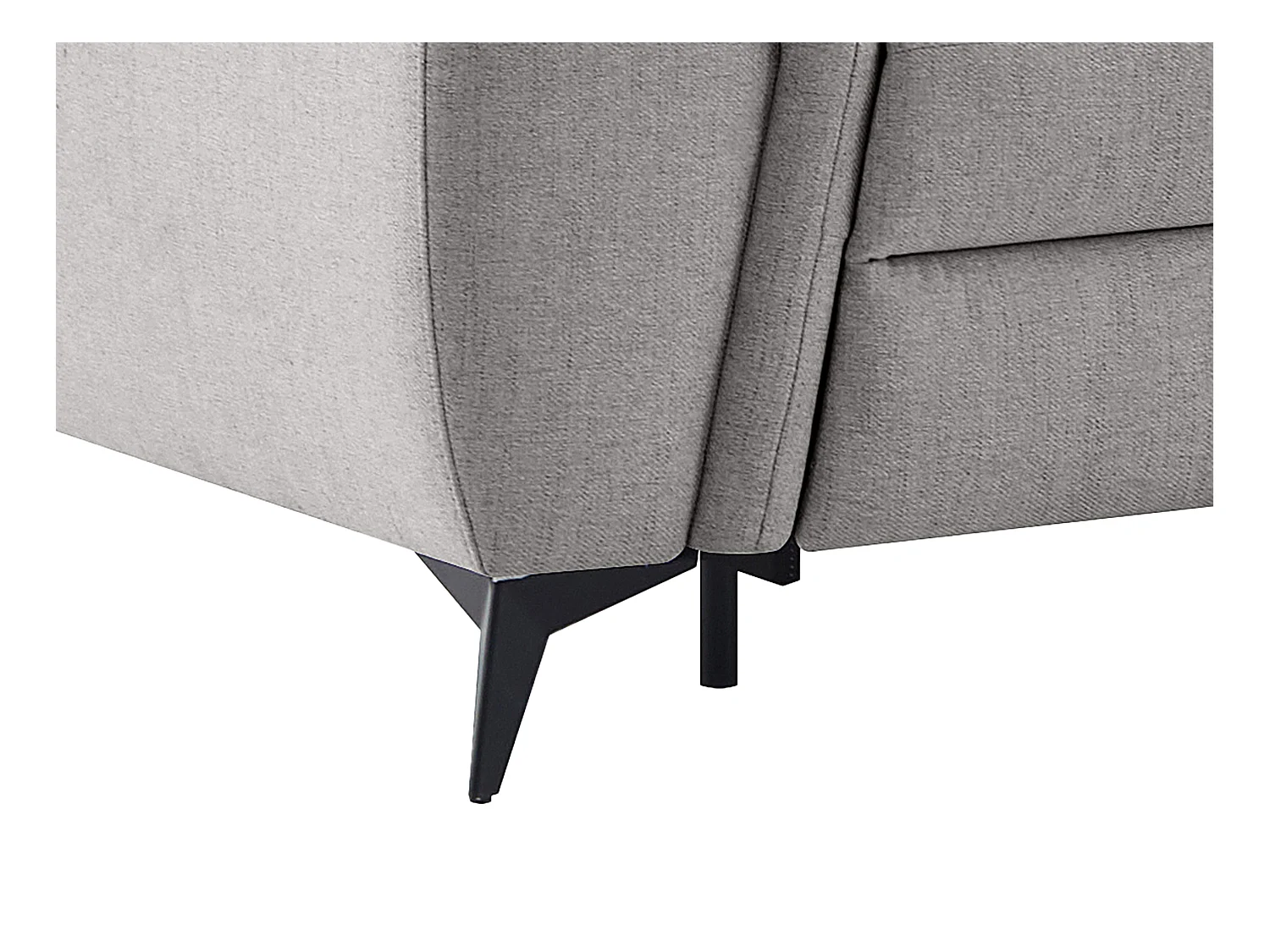 Sofá esquinero derecho relax eléctrico en tejido jaspeado gris claro CADILO