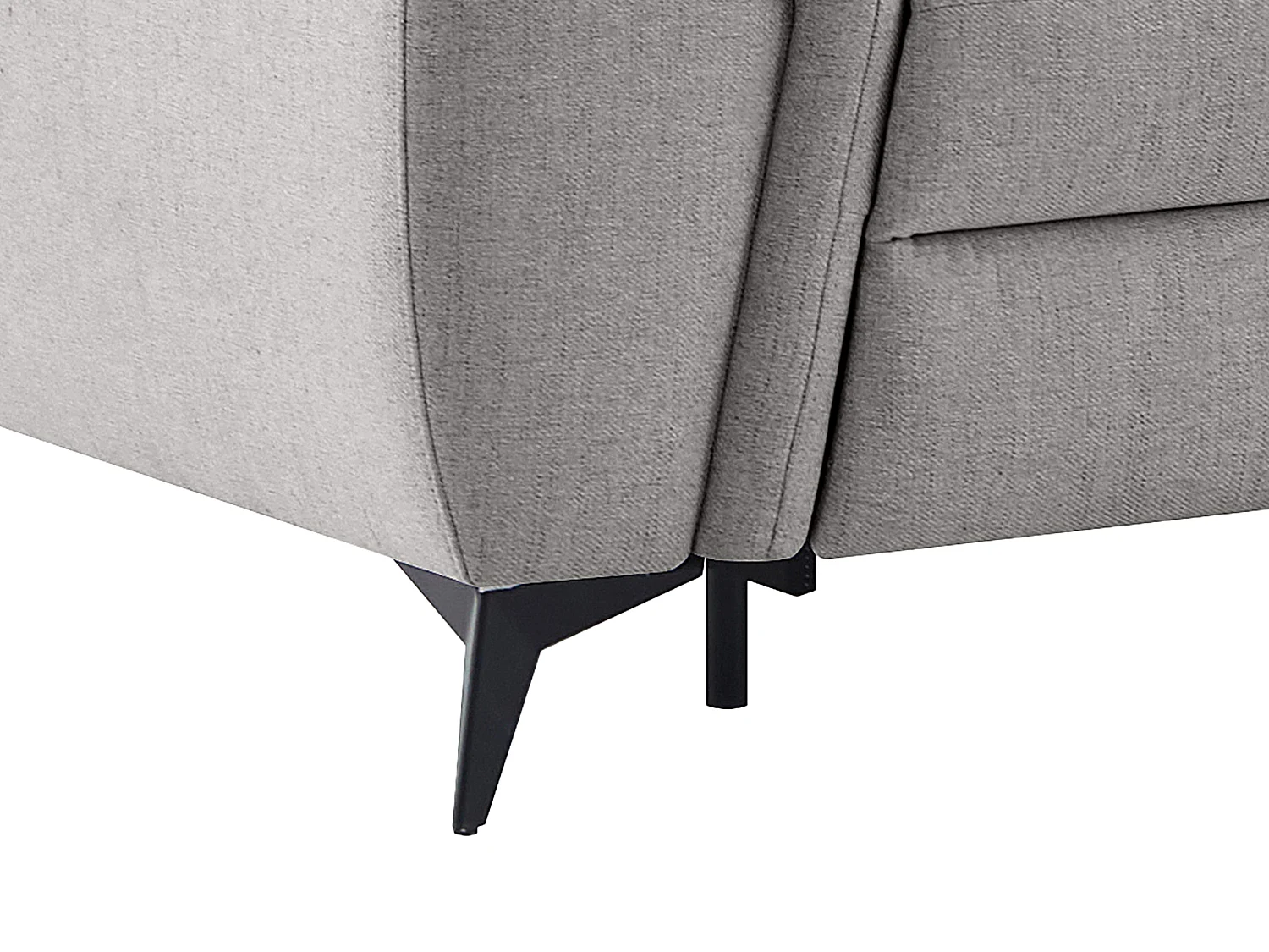 Canapé d'angle droit relax électrique en tissu chiné gris clair CADILO