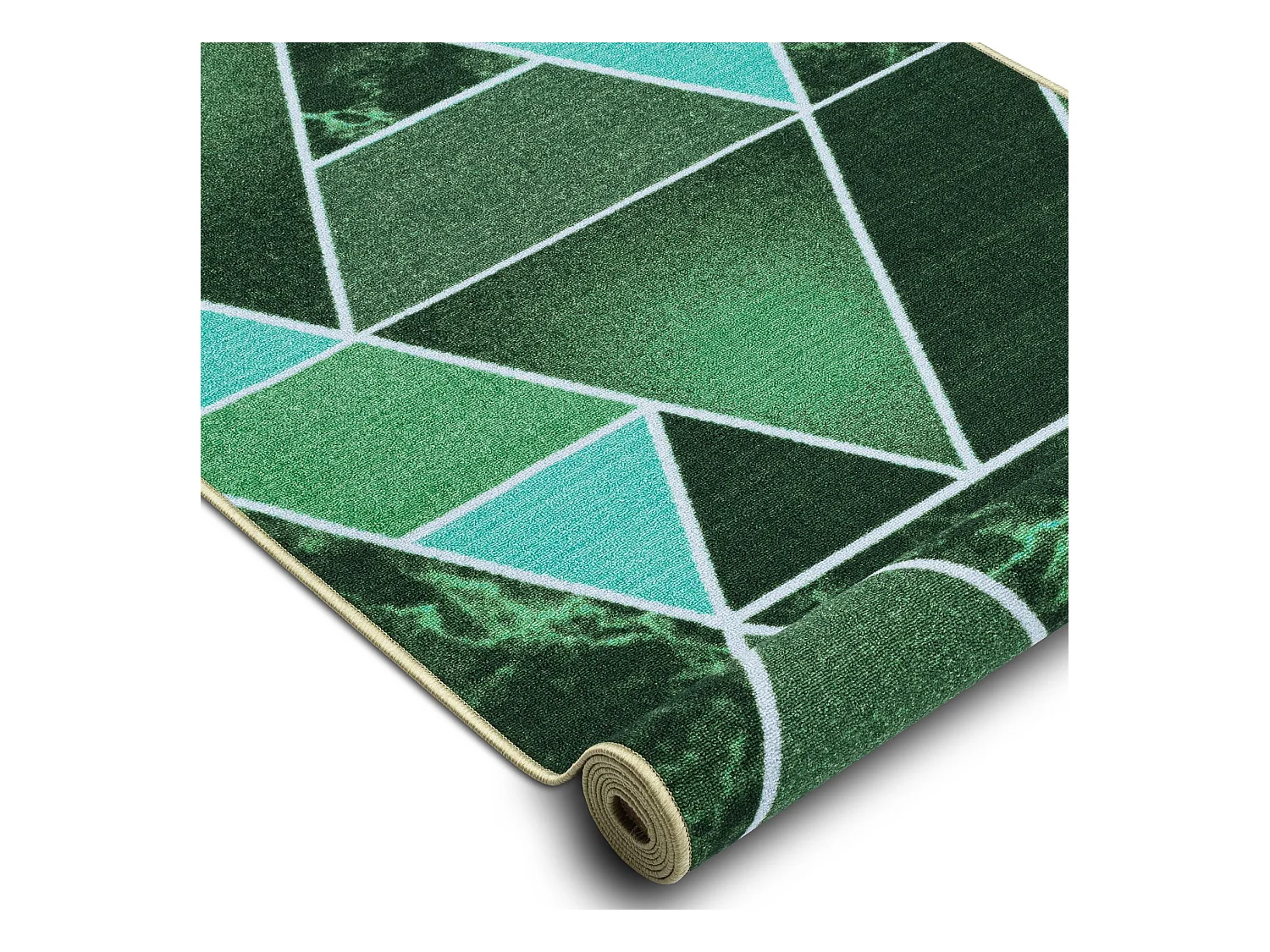 Triangles de couloir TRÓJKĄTY antidérapants, vert gomme 90x270 cm