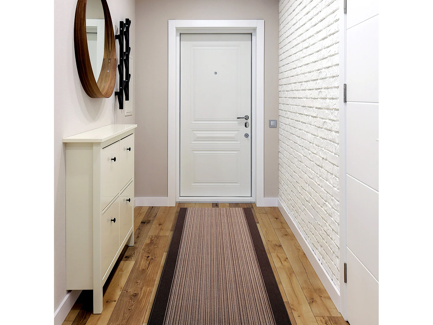 TAPIS DE COULOIR ANTIDÉRAPANT CARNABY marron 67x1400 cm