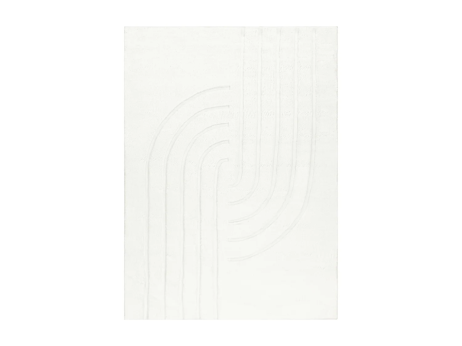 CURVY Curves waschbarer Teppich weiß 11, strukturell, geprägt, Plüs 140x190 cm