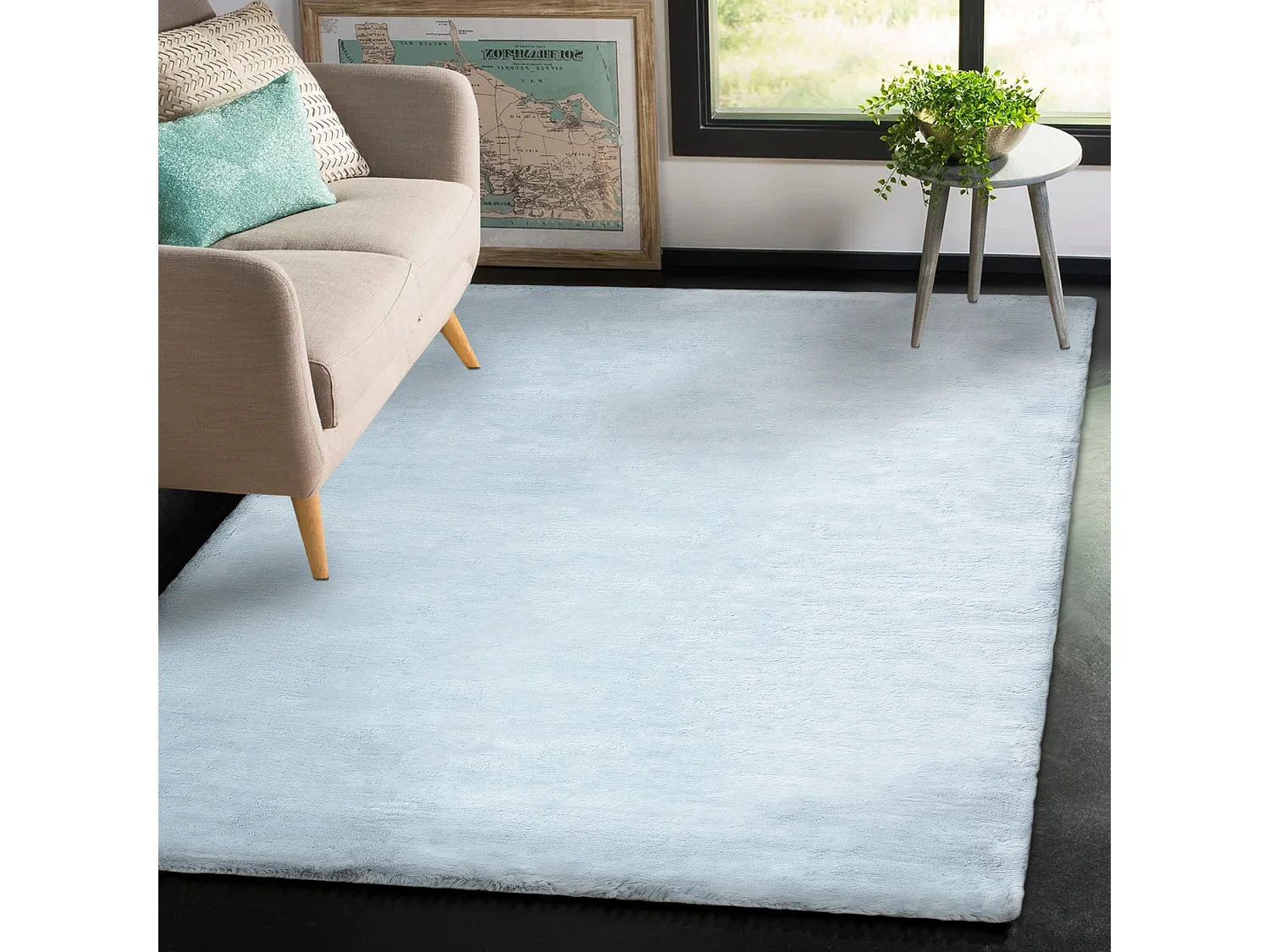Alfombra moderna TEDDY NEW dream 47 shaggy, felpa, muy gruesa plateado 160x220 cm