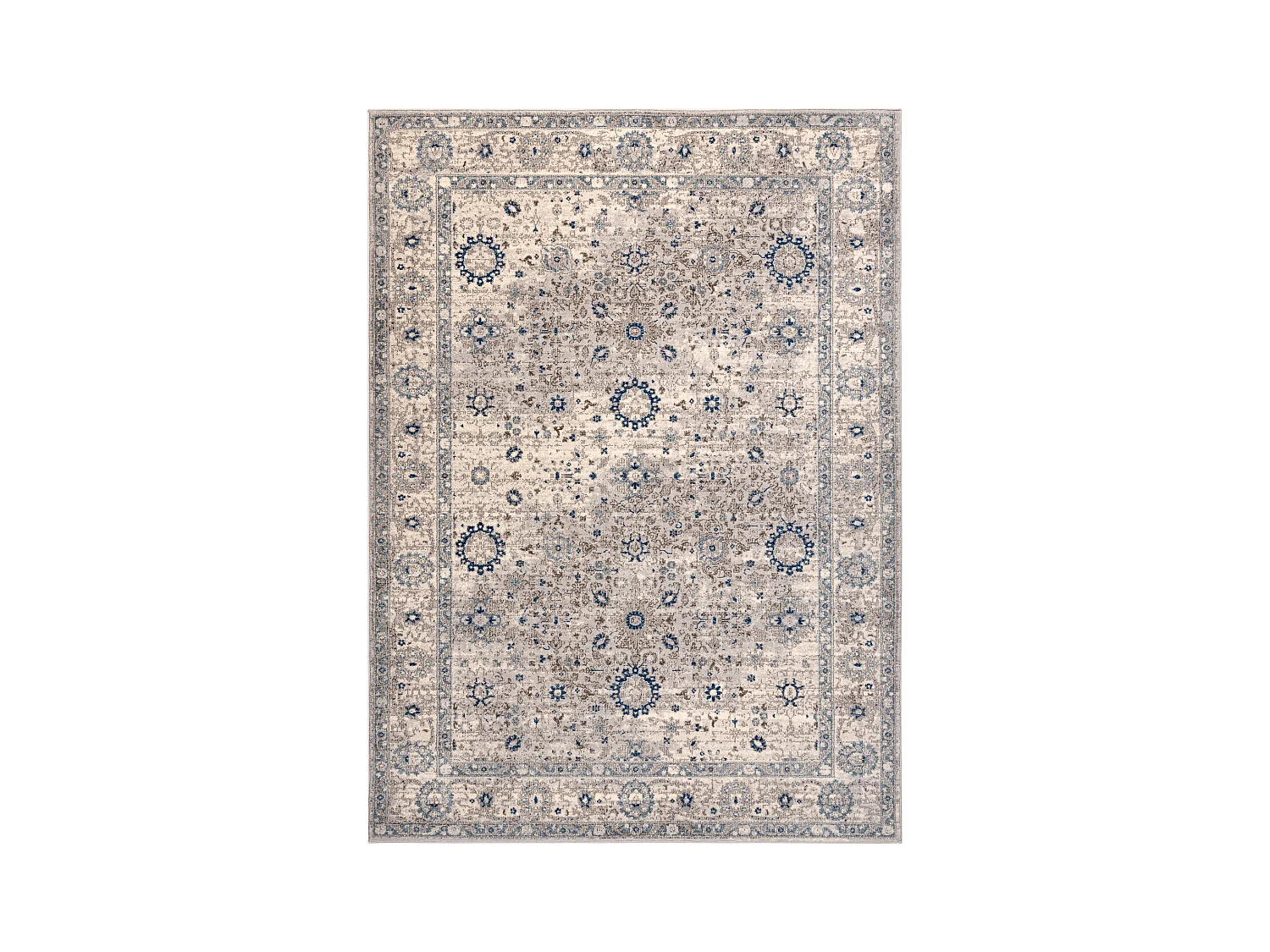 Tapijt NAIN Ornament, frame, 7586/51635 beige / blauw 120x170 cm