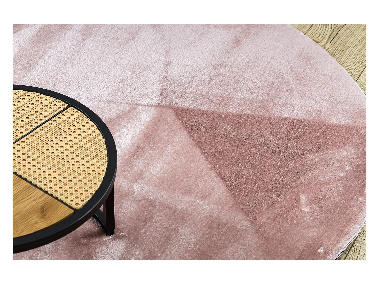 Tapijt VISCO cirkel roze 8 pluche, IMITATIE KONIJNEJ BONT cercle 200 cm