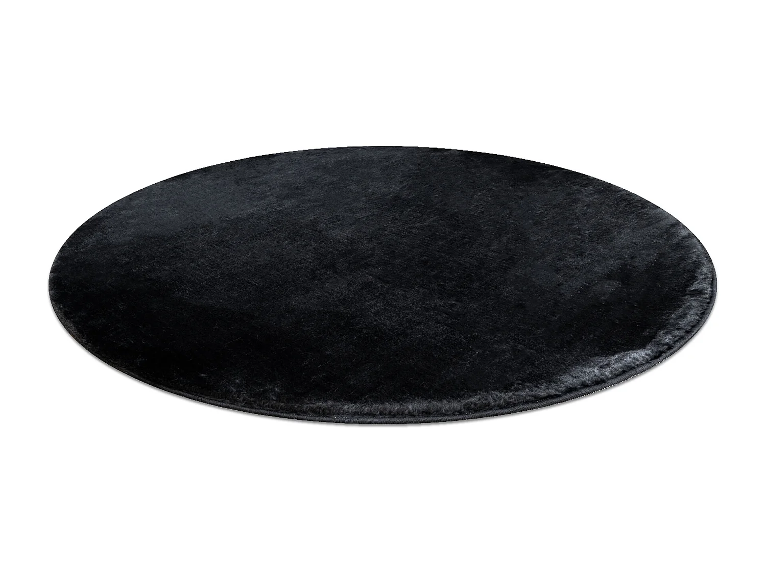 Teppich Kreis VISCO dunkelgrau 5 Plüsch, IMITATION VON KANINCHENPELZ cercle 120 cm