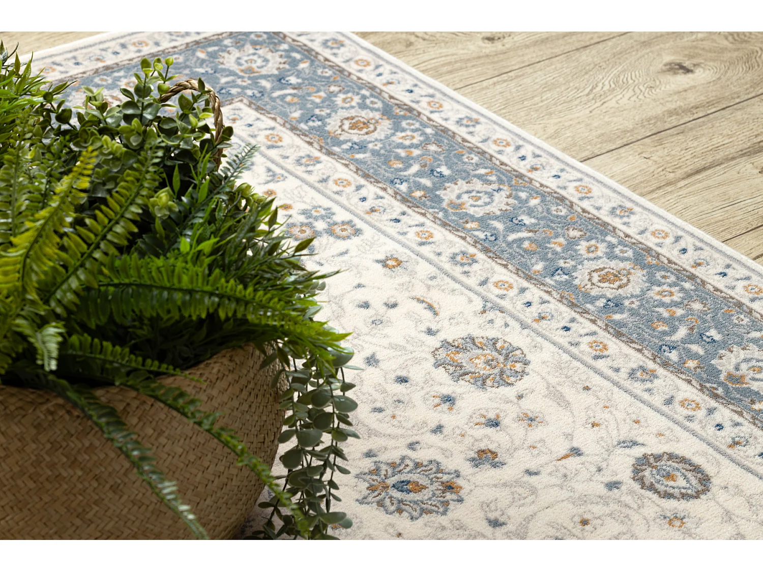 Tapis NAIN Ornement, cadre, 7179/51643 beige / bleu 240x340 cm