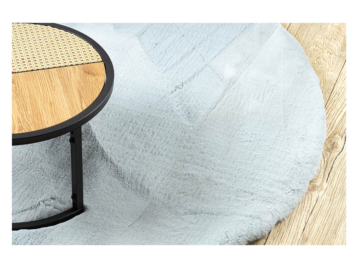 Tapijt TEDDY NEW dream 47 cirkel Shaggy zilver zeer dik, pluche cercle 120 cm