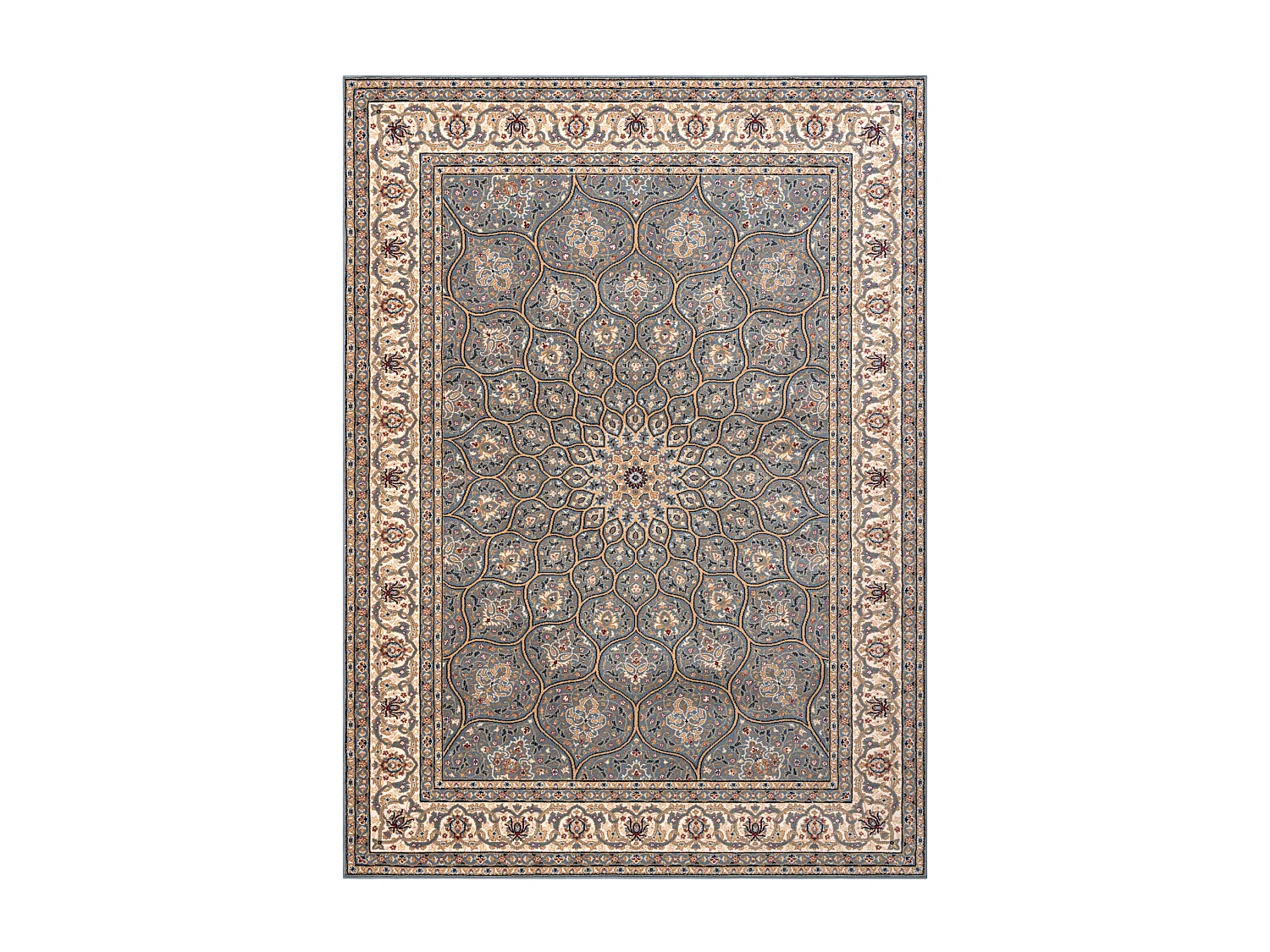 Tapis NAIN Rosette, cadre, 1180/51034 bleu / beige 120x170 cm