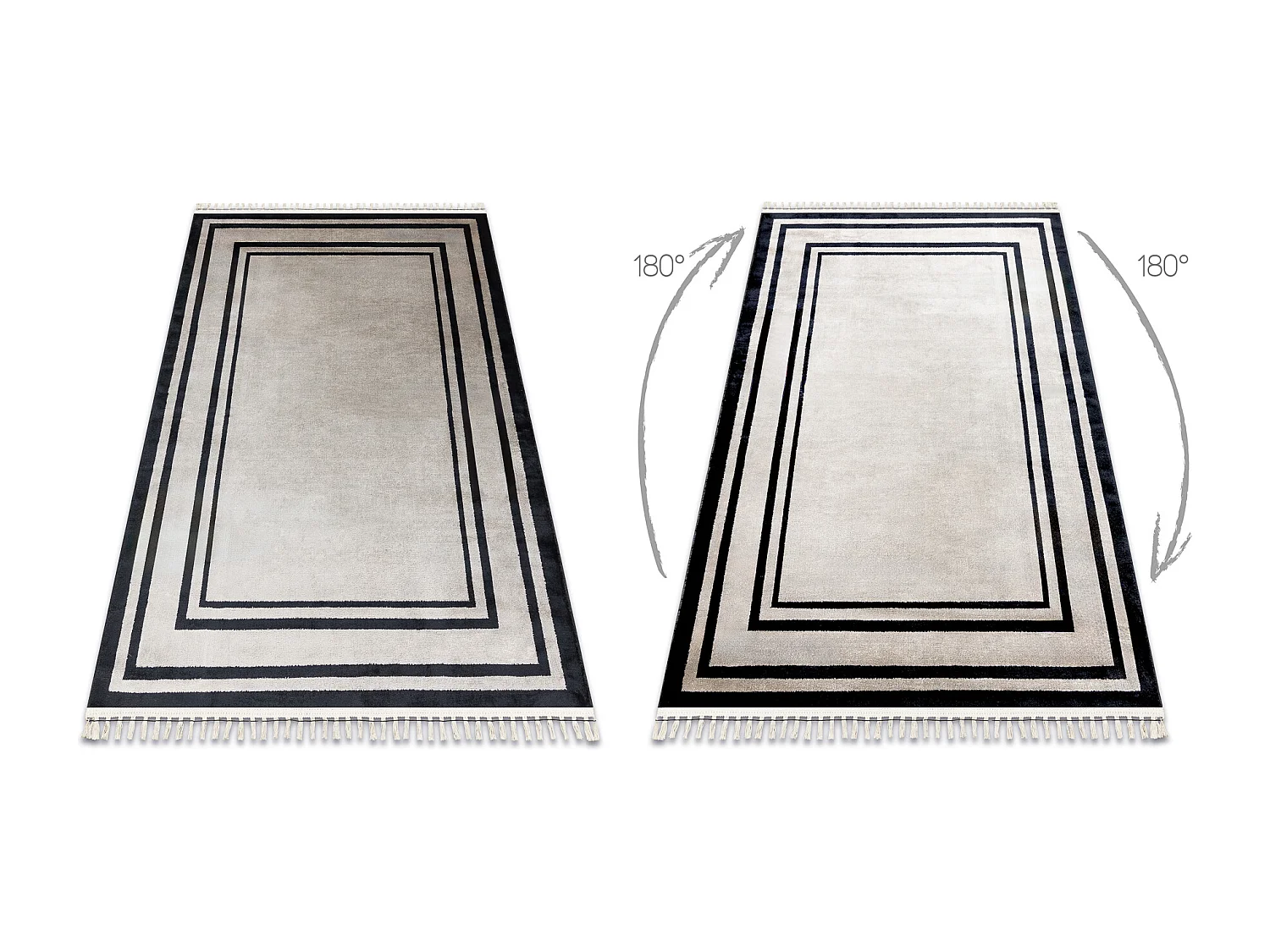 Tapijt AMOUR 53104A beige - Frame, modern, elegant 78x300 cm