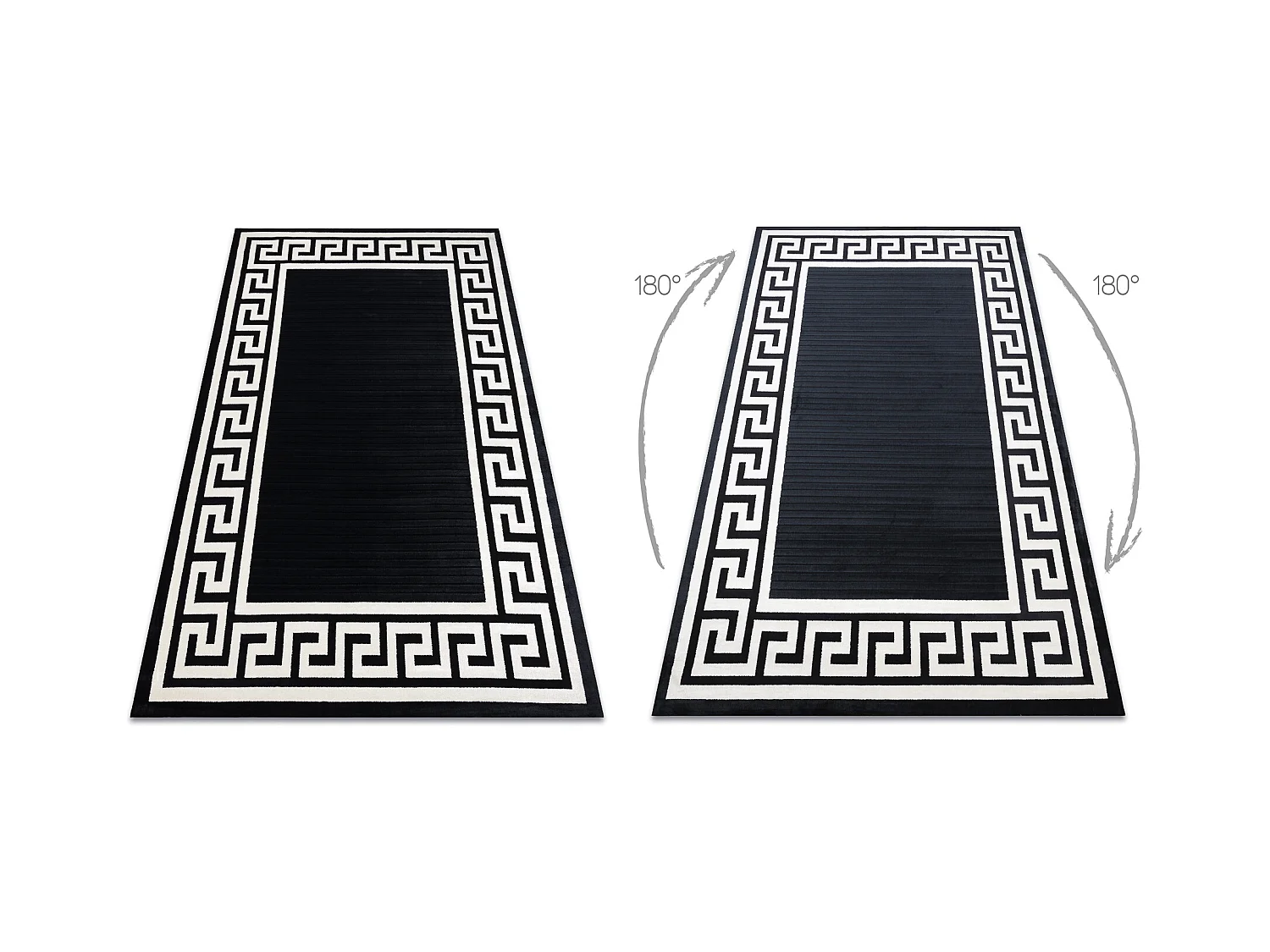 Tapis PEARL 51327H noir - Cadre, exclusivité grecque, structurel 192x290 cm