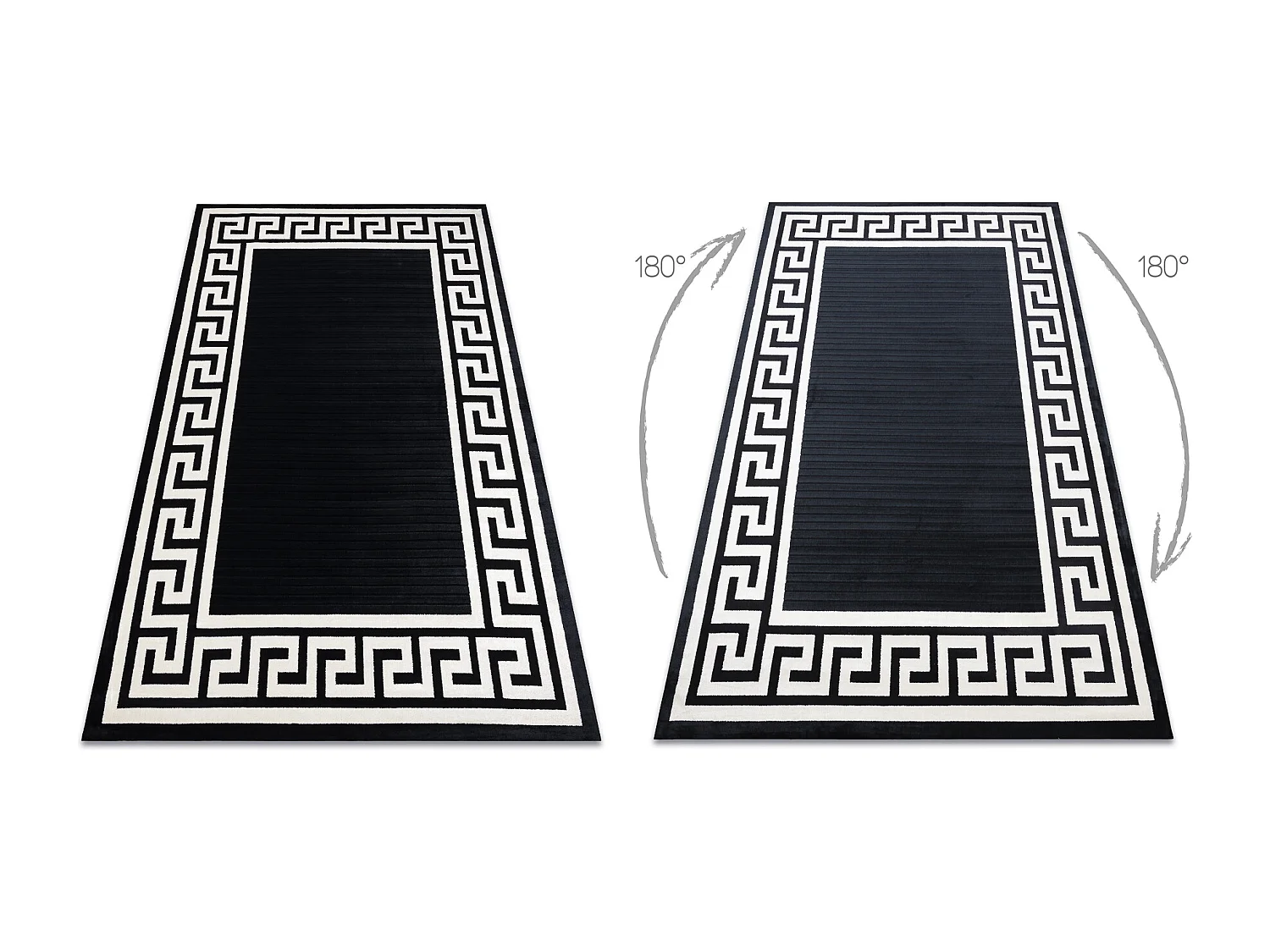 Teppich PEARL 51327H schwarz - Rahmen, griechisch exklusiv, strukturel 192x290 cm