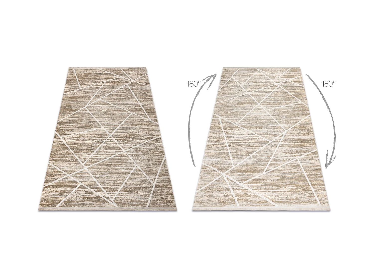 Tapis moderne DUKE 51557 beige / crème - Géométrique, structuré, t 80x150 cm