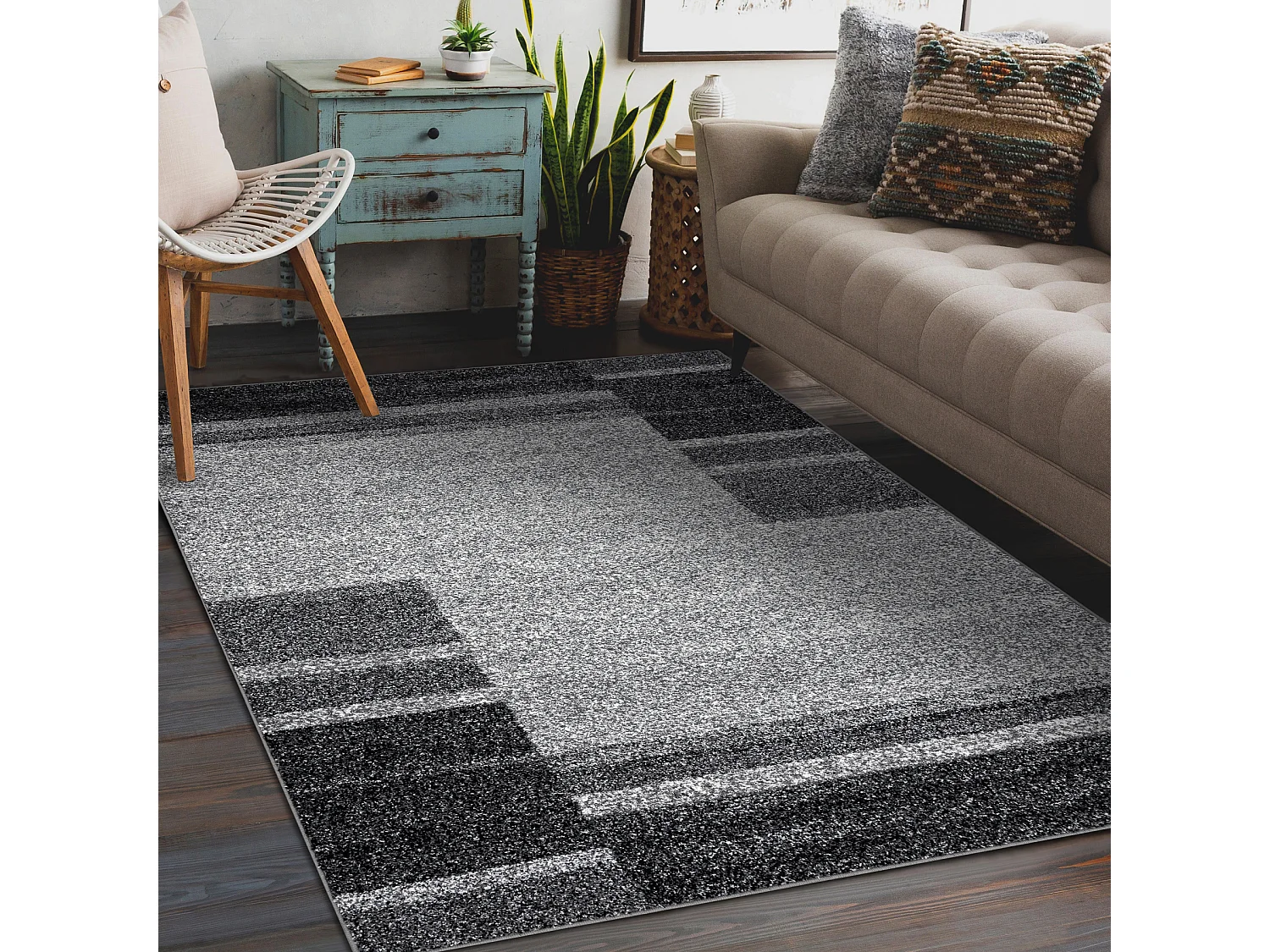 Teppich SILVER Giga geometrisch grau 200x300 cm