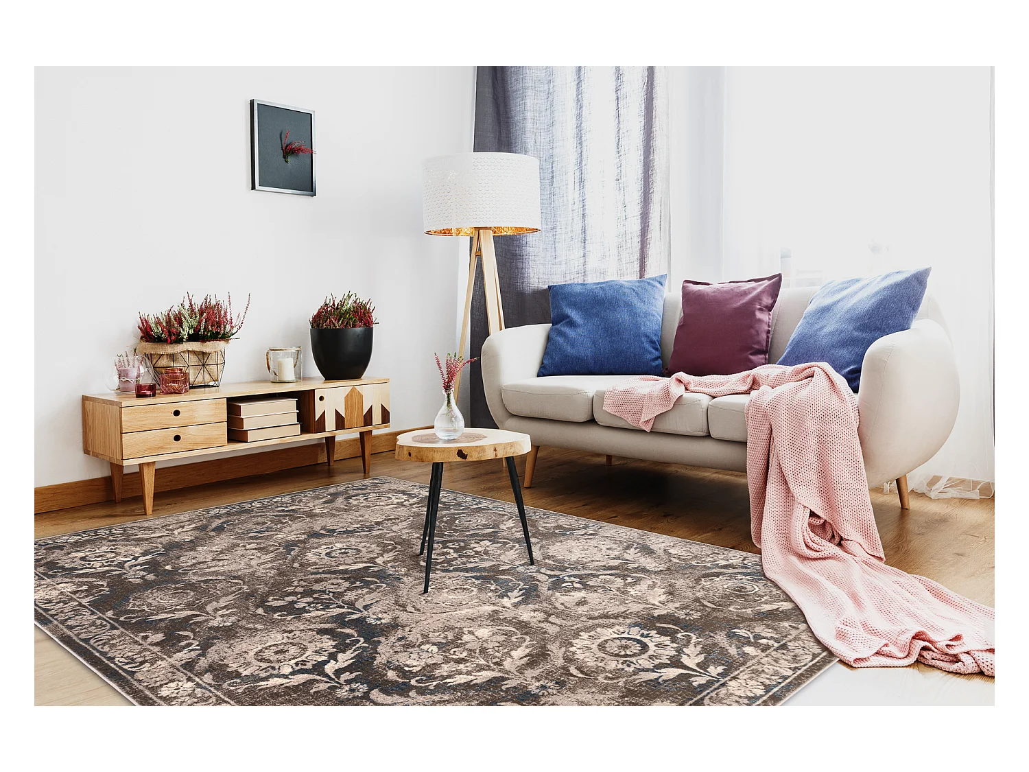 Tapis NAIN Ornement, vintage, 7601/51625 beige / bleu 120x170 cm