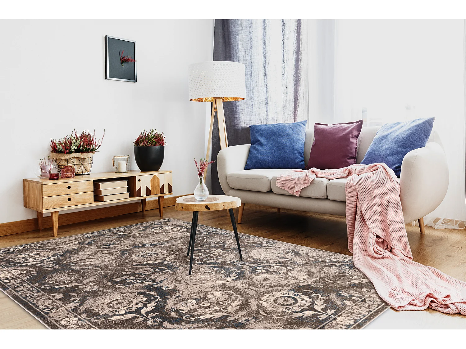 Tapis NAIN Ornement, vintage, 7601/51625 beige / bleu 120x170 cm