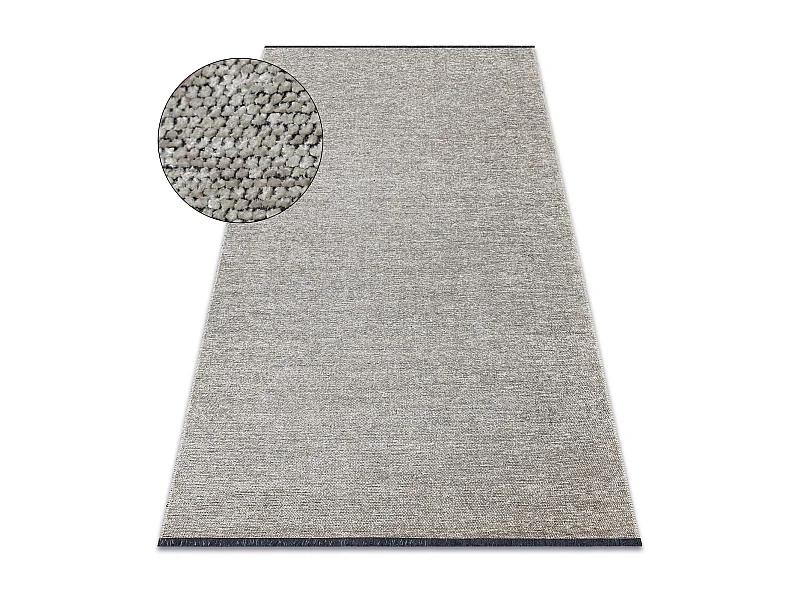 Tapis FLORENCE 24021 Uni, glamour, tissé à plat, franges - beige 118x170 cm