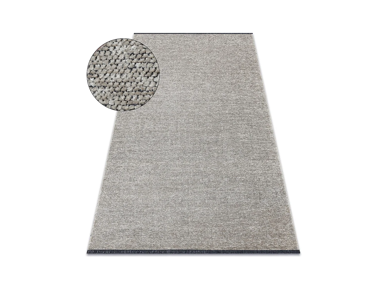 Tapis FLORENCE 24021 Uni, glamour, tissé à plat, franges - beige 118x170 cm