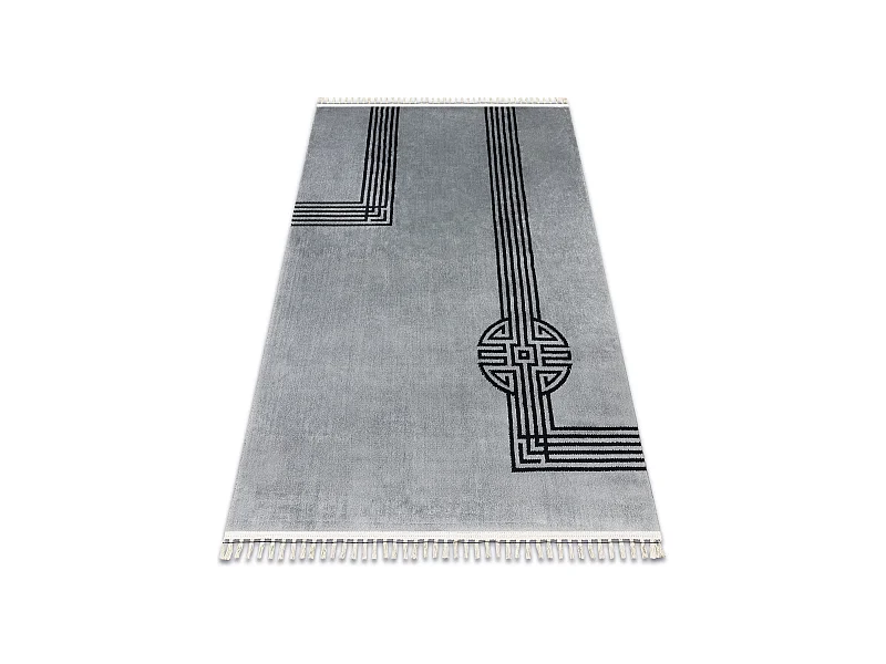 Tapis AMOUR 53116D gris - Géométrique, lignes moderne, élégant 98x200 cm