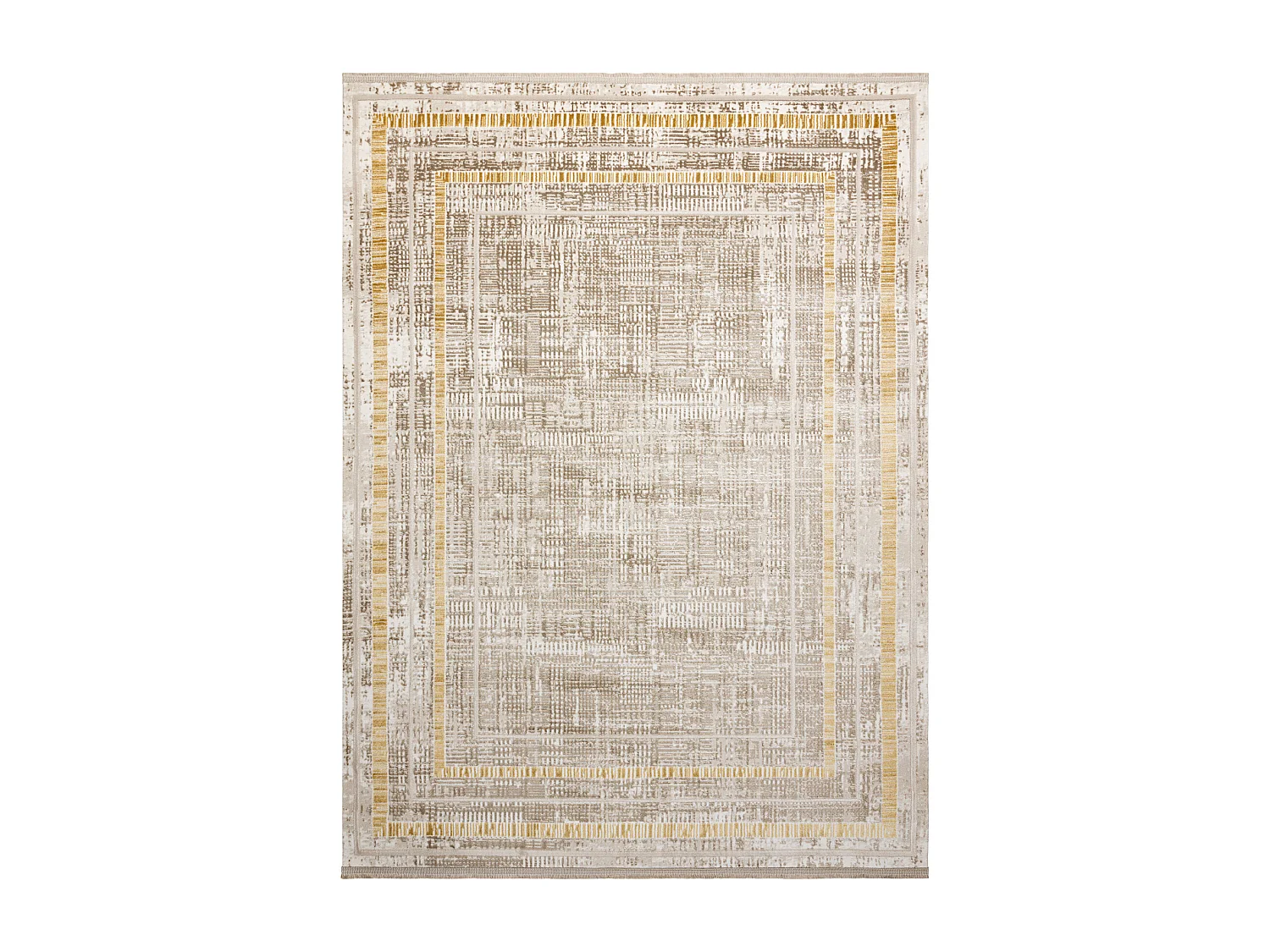 Moderner Teppich DUKE 51523 beige / gold - Rahmen, strukturiert, sehr  280x370 cm