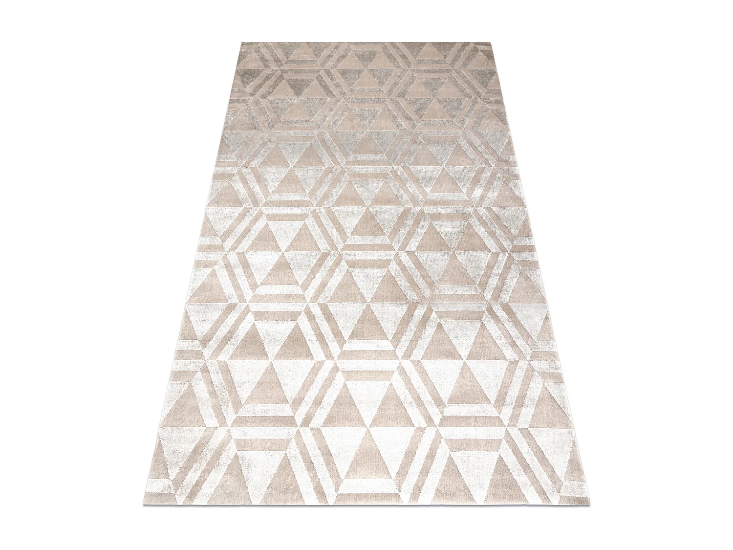 Dywan PEARL 51323C beż - Geometryczny, ekskluzywny, strukturalny  192x290 cm