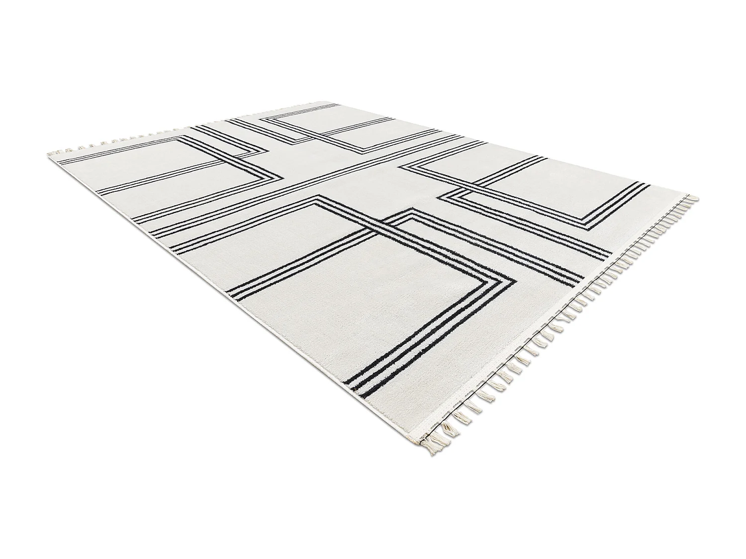 Teppich AMOUR 53091C Sahne - Geometrisch, Linien modern, elegant 78x300 cm