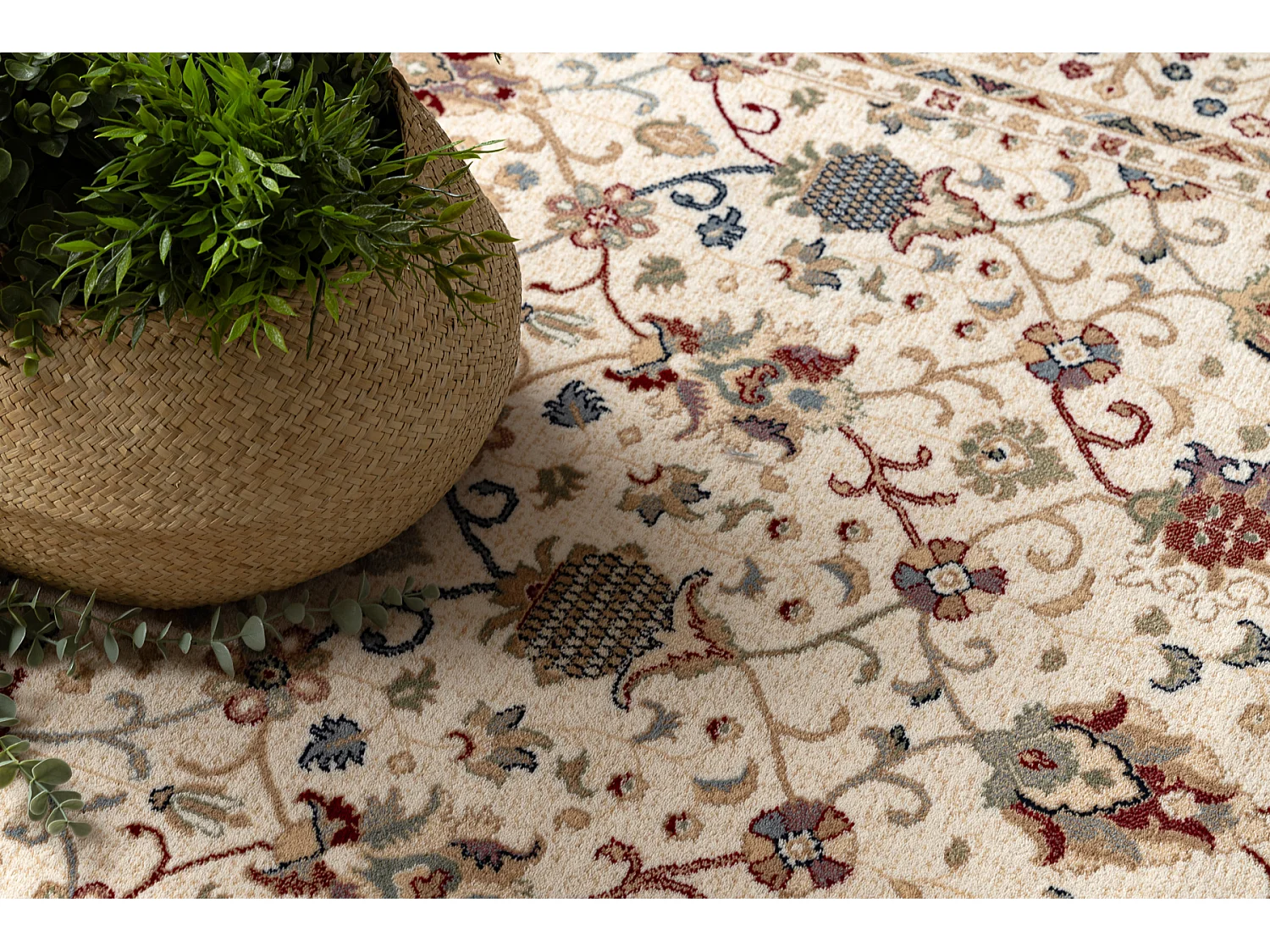 Tapis NAIN Ornement, cadre, 1028/51053 beige / bordeaux / bleu 160x230 cm