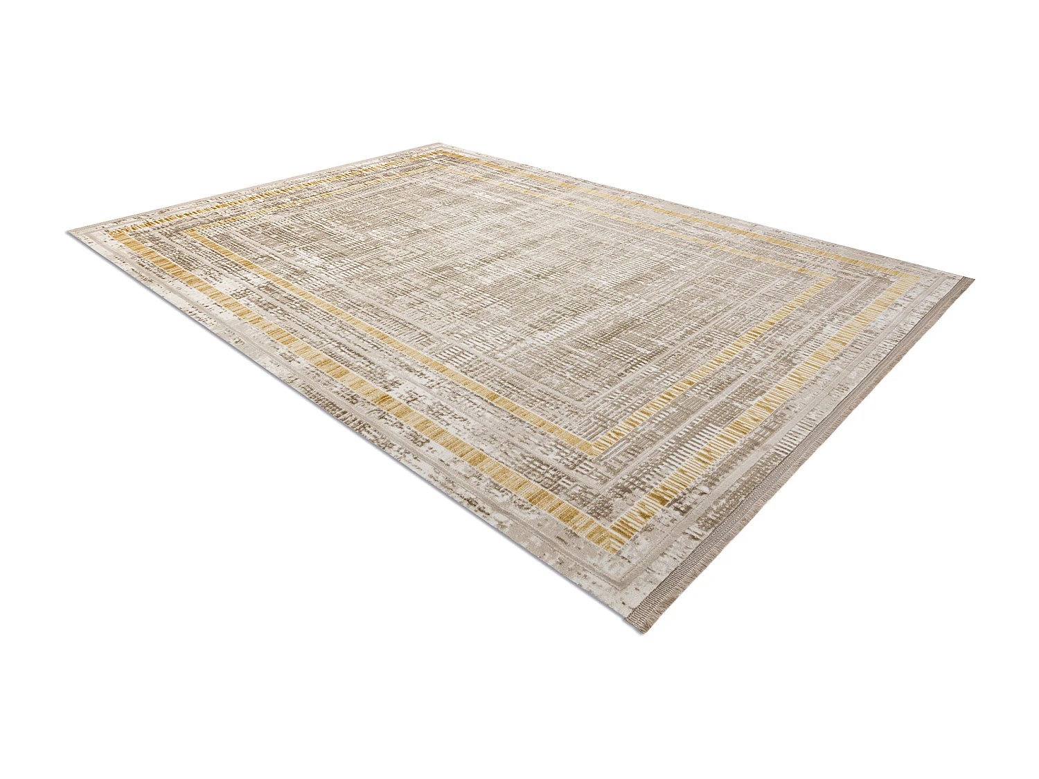 Moderner Teppich DUKE 51523 beige / gold - Rahmen, strukturiert, sehr  120x170 cm