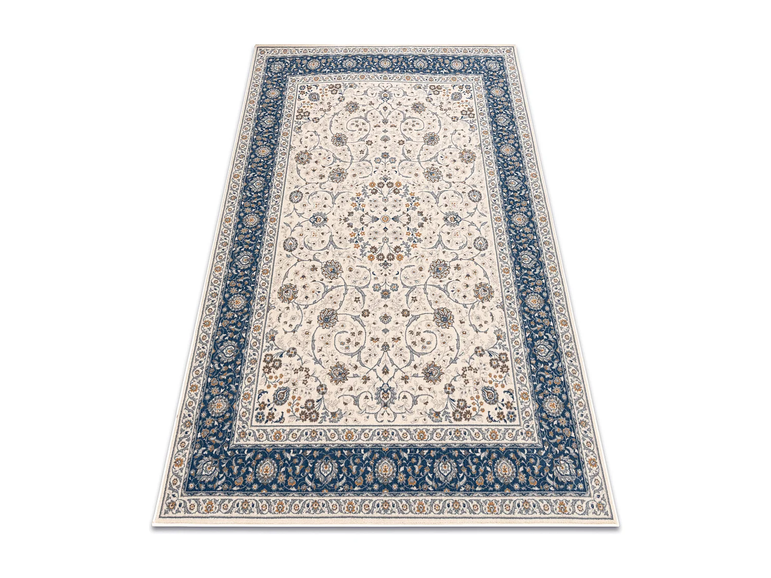 Tapis NAIN Ornement, cadre, 7179/51613 beige / bleu 80x150 cm