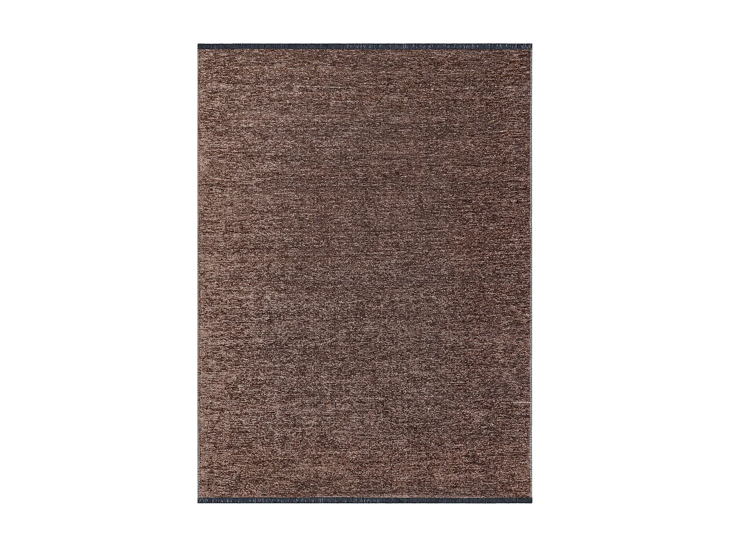 Teppich FLORENCE 24021 Einfarbig, Glamour, Flachgewebt, Fransen - brau 118x170 cm