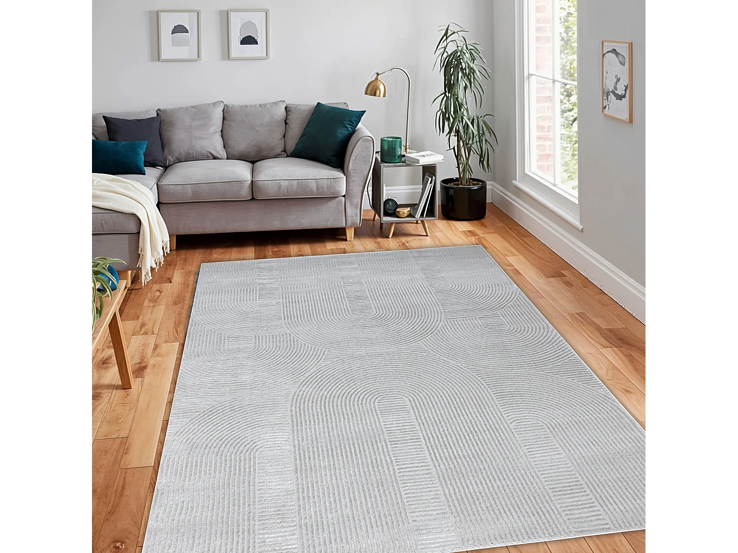 Teppich BALANCE 9086 grau - Geometrisch, strukturell, glamour 160x220 cm