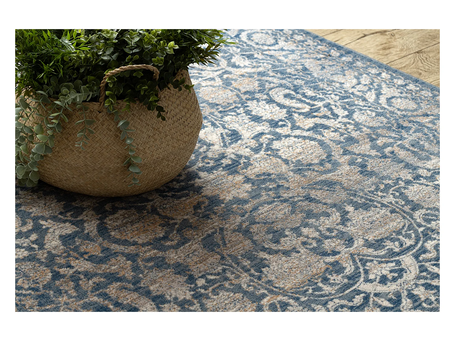 Tapijt NAIN Ornament, frame, vintage 7557/51644 beige / blauw 240x340 cm