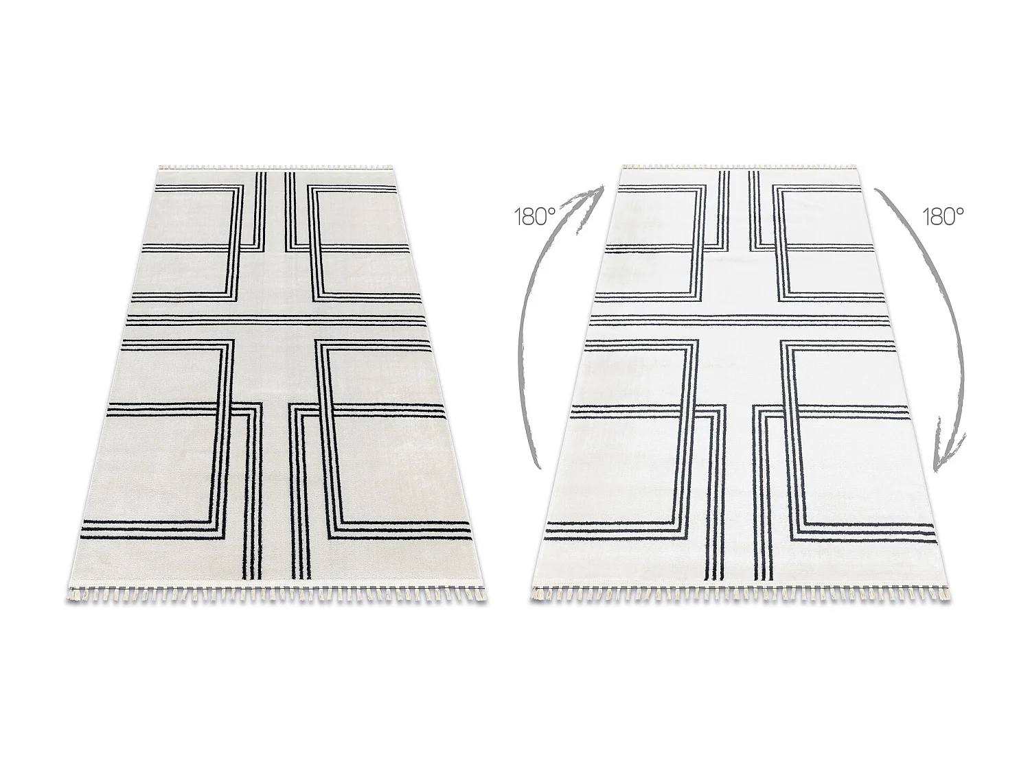 Tapete AMOUR 53091C creme - Geométrico, linhas moderno, elegante 98x200 cm