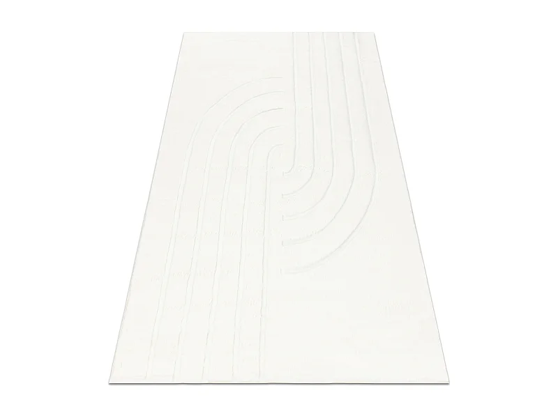 Alfombra, lavable CURVY blanca 11 Curves, estructural, con relieve, fe 80x150 cm