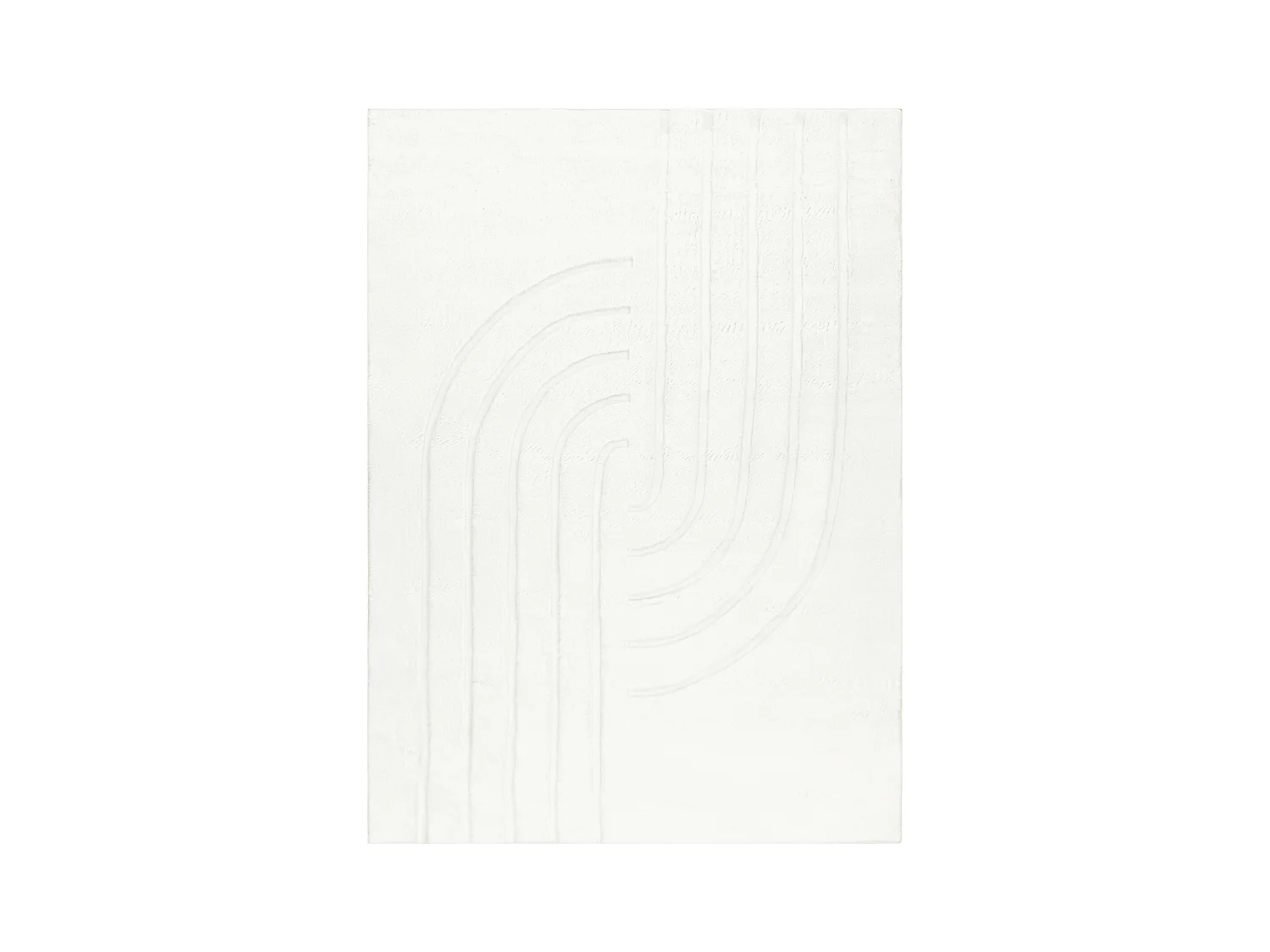 CURVY wit 11 Curves wasbaar vloerkleed, structuur, reliëf, pluche 80x150 cm