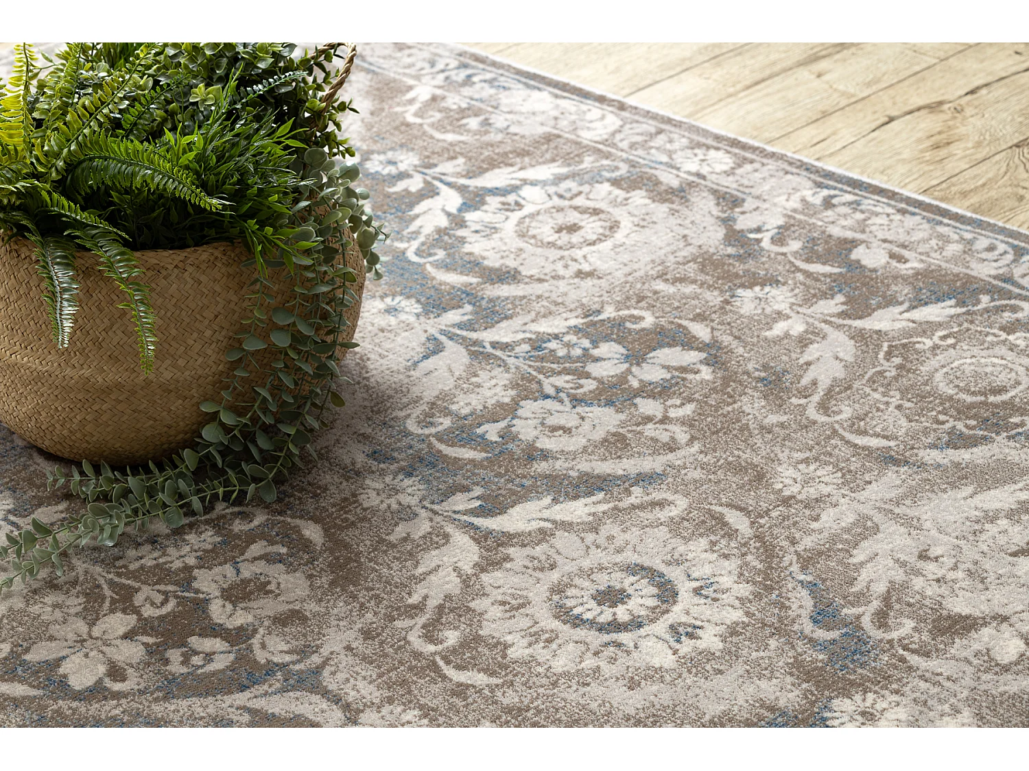 Teppich Wolle NAIN Ornament, vintage, 7601/51625 beige / blau 200x300 cm